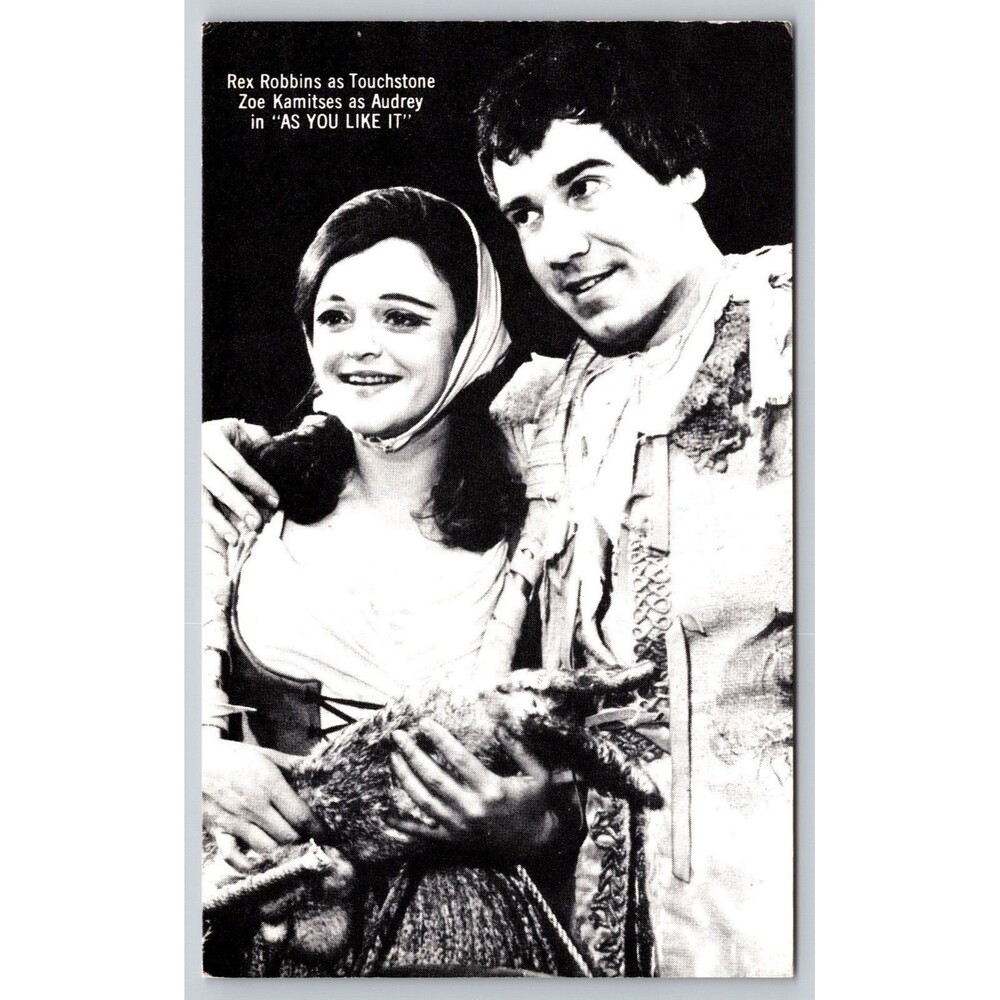 1968 Postcard As You Like It Stratford CT Rex Robbins Zoe Kamitses Shakespeare